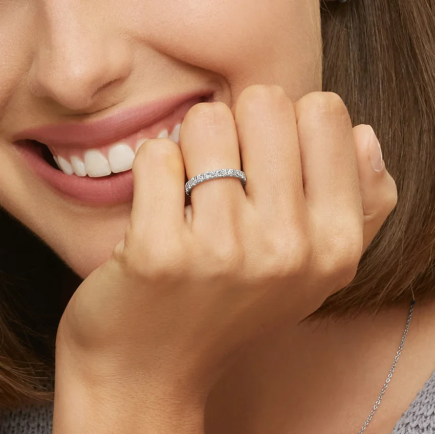 Lab Diamond Full Eternity Band in 18k White Gold
